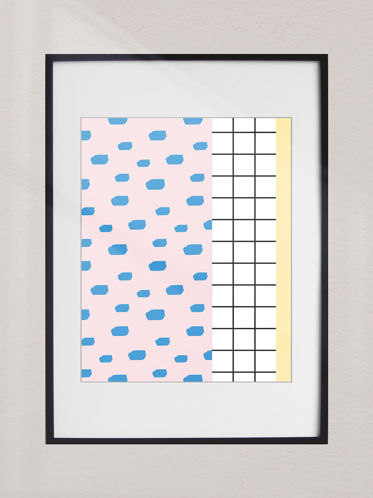 Framed Art Print Leopard Grid