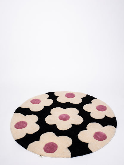 Round Floral Tufted Rug