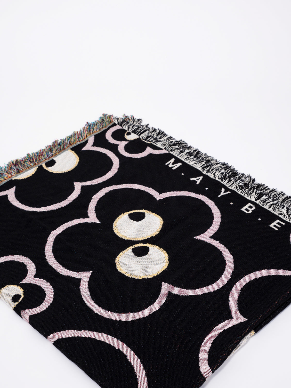 B&W Flowers Jacquard Blanket