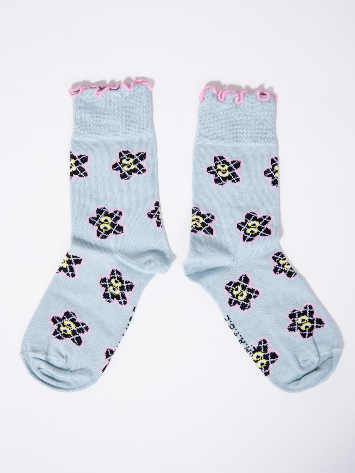 Floral Socks With Frill Top