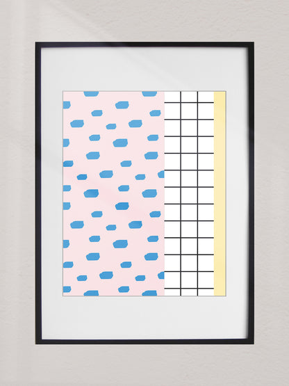 Framed Art Print Leopard Grid