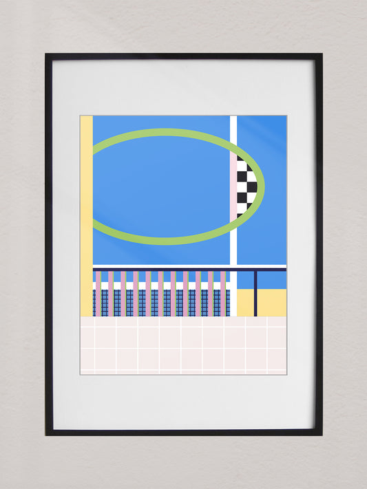 Framed Art Print Checked Court