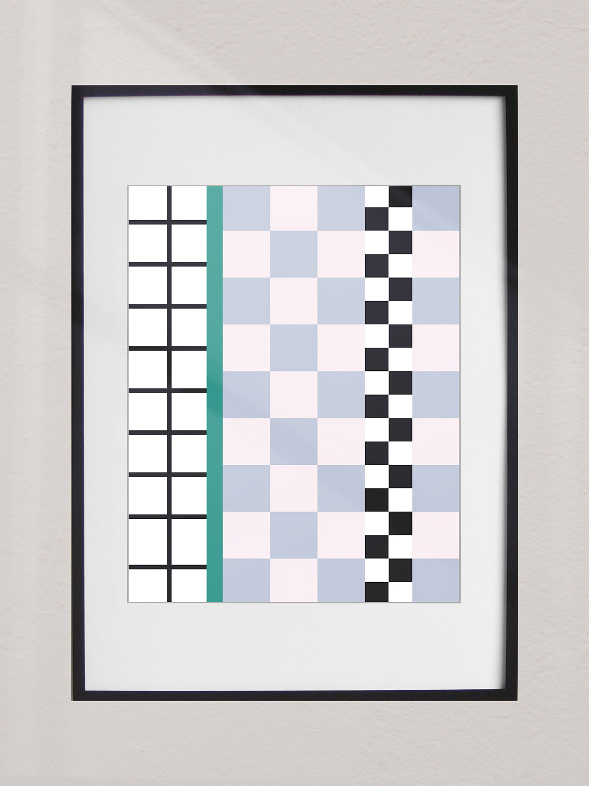 Framed Art Print Multi Check