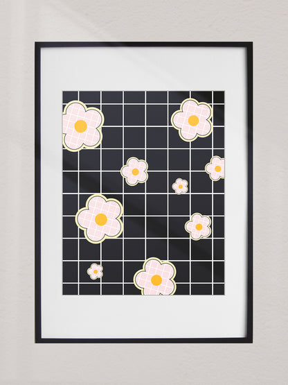 Framed Art Print Grid Blossom