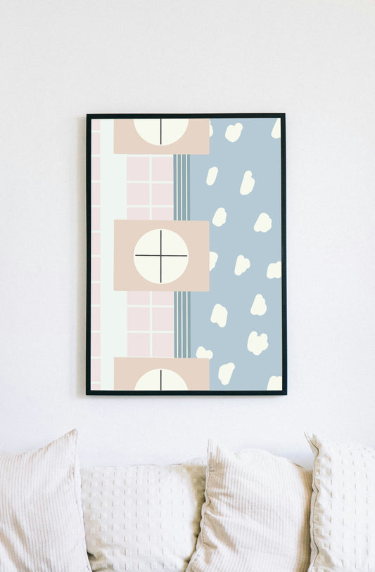 Framed Art Print Abstract Leopard - House Mockup